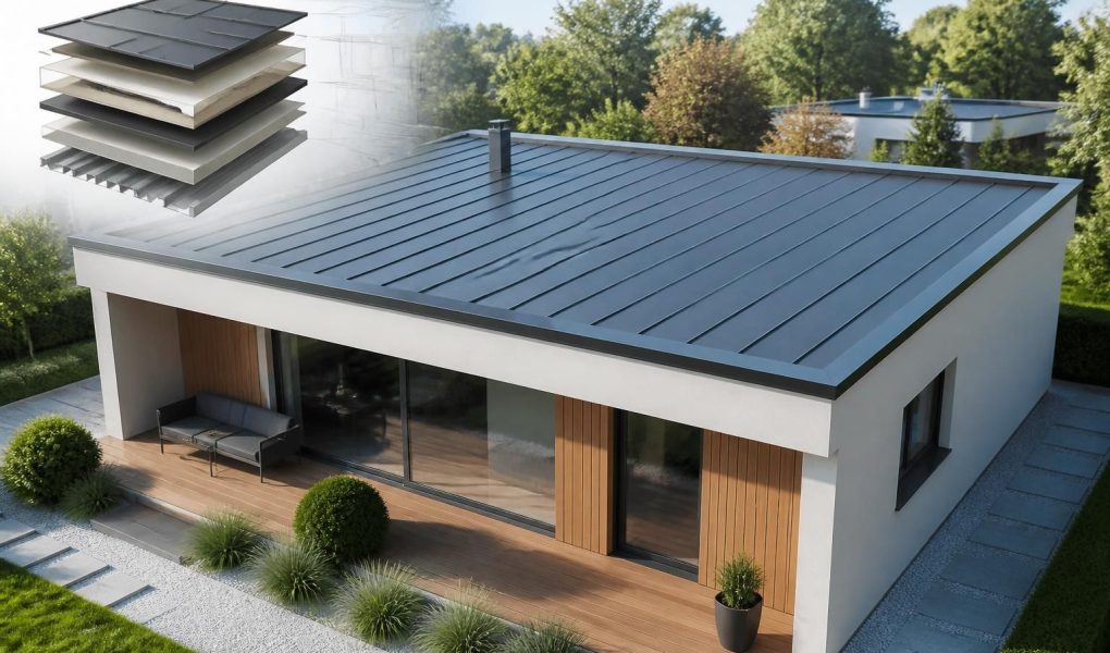 découvrez comment transformer votre maison grâce à un schéma détaillé pour un toit plat moderne en bac acier, alliant design contemporain et durabilité.