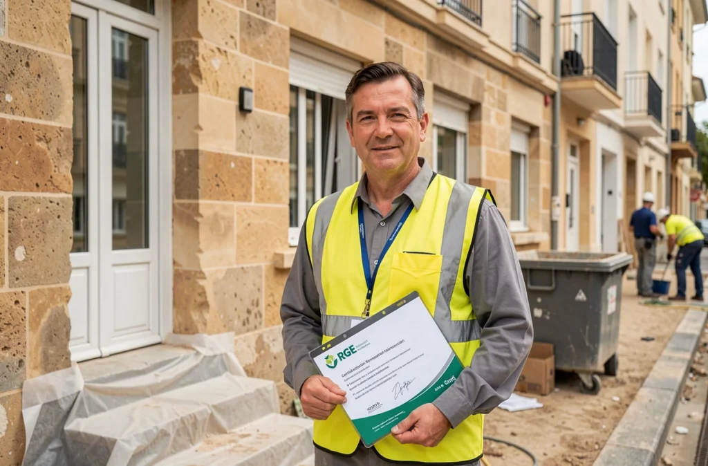 Spécialiste RGE en rénovation de menuiseries devant un immeuble marseillais pour Chr Omnium Fermetures