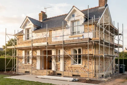 Maison rénovée avec travaux d'isolation en cours